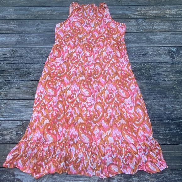 Isaac Mizrahi live Maxi Sundress sz 2X orange peach pink sleeveless - Picture 12 of 14
